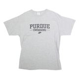 GILDAN Mens Grey Purdue Swimming T-Shirt L Short Sleeve Crew Neck Cotton Blend