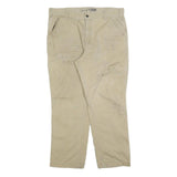 CARHARTT Mens Cotton Blend Beige Relaxed W38 L30 Workwear Trousers Zip Closure