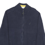 NAUTICA Mens Navy Blue Plain Cotton Full Zip Patterned Jumper XL Casual