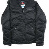 COLUMBIA Womens Black Outdoor Jacket M Polyester Blend Plain Zip Hooded