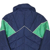 Womens Navy & Green Plain Zip Jacket XS Polyester Blend Sporty Casual