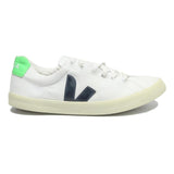 VEJA Esplar Womens Low Top Trainers Canvas White Navy Green UK 7 Sustainable