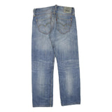 LEVI'S 504 Mens Blue Regular Jeans Denim Medium W34 L30 Classic Zip Cotton Blend