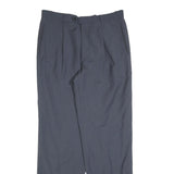 Mens Wool Blend Grey Regular Fit Straight Leg Trousers W34 L34 Classic Formal