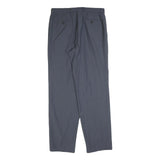 Mens Wool Blend Grey Regular Fit Straight Leg Trousers W34 L34 Classic Formal