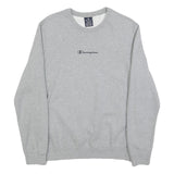 CHAMPION Womens Grey Sweatshirt Crew Neck M Cotton Blend Logo Pullover