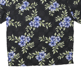 DENVERHAYES Mens Black & Blue Floral Rayon Shirt XL Hawaiian Style Casual