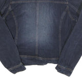 CONTRAST Womens Blue Denim Jacket M Cotton Blend Button Closure Casual Outerwear