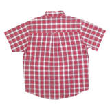 CHAPS RALPH LAUREN Mens Red & White Check Shirt L Casual Cotton Blend Summer