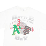 Mens White Graphic Battle Of The Bay T-Shirt L Short Sleeve Crew Neck Cotton