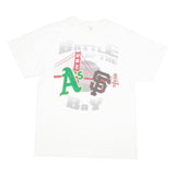 Mens White Graphic Battle Of The Bay T-Shirt L Short Sleeve Crew Neck Cotton