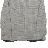 TALBOTS Womens Black White Check Button Jacket M Rayon Woven Classic Tailored