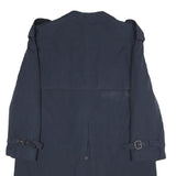 BROOK TAVERNER Mens Navy Blue Classic Trench Jacket M Polyester Blend Button