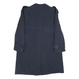 BROOK TAVERNER Mens Navy Blue Classic Trench Jacket M Polyester Blend Button