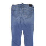 TRUE RELIGION Womens Slim Blue Denim Light Wash Jeans W30 L30 Slim Fit Zip