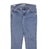 LEVI'S 712 Womens Jeans Blue Slim Skinny Denim Stone Wash W32 L28 Raw Hem