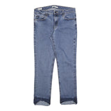 LEVI'S 712 Womens Jeans Blue Slim Skinny Denim Stone Wash W32 L28 Raw Hem