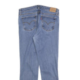 LEVI'S 712 Womens Jeans Blue Slim Skinny Denim Stone Wash W32 L28 Raw Hem