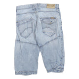 TRUE STYLE Mens Light Blue Denim Casual Shorts M W34 Cotton Blend Patchwork