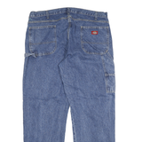 DICKIES Mens Relaxed Blue Jeans Denim W40 L32 Workwear Zip Closure