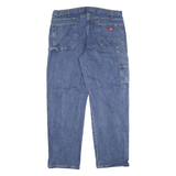 DICKIES Mens Relaxed Blue Jeans Denim W40 L32 Workwear Zip Closure