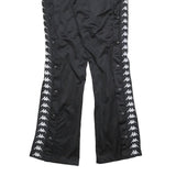 KAPPA Womens Joggers Black White Logo L W32 L32 Track Pants Slim Tapered