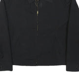 Mens Black Cotton Blend Classic Jacket M Lightweight Zip Closure Plain