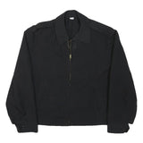 Mens Black Cotton Blend Classic Jacket M Lightweight Zip Closure Plain