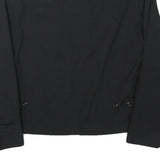 Mens Black Cotton Blend Classic Jacket M Lightweight Zip Closure Plain