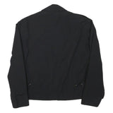 Mens Black Cotton Blend Classic Jacket M Lightweight Zip Closure Plain