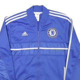 ADIDAS Mens Blue Chelsea Football Club Track Jacket S Polyester Plain Zip Sports
