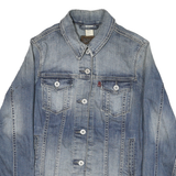 LEVI'S Womens Blue Denim Jacket M Cotton Blend Button Closure Classic Fit