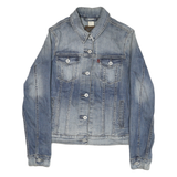 LEVI'S Womens Blue Denim Jacket M Cotton Blend Button Closure Classic Fit