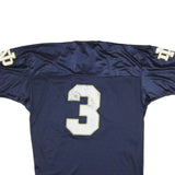 CHAMPION Mens Navy & Gold Graphic T-Shirt L Short Sleeve V-Neck Sports Jersey