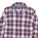 TOMMY HILFIGER Womens Purple & White Check Shirt L Cotton Blend Casual Stylish