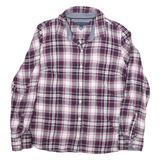 TOMMY HILFIGER Womens Purple & White Check Shirt L Cotton Blend Casual Stylish