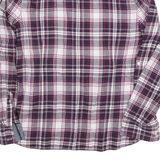 TOMMY HILFIGER Womens Purple & White Check Shirt L Cotton Blend Casual Stylish
