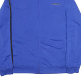 ADIDAS Mens Blue Black Track Jacket XL Polyester Zip Plain Sportswear Casual