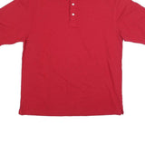 TOMMY HILFIGER Mens Red Striped XL Polo Shirt Cotton Blend Classic Fit Casual