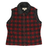 WOOLRICH Womens Red & Black Check Zip Jacket XL Acrylic Blend Comfortable