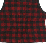 WOOLRICH Womens Red & Black Check Zip Jacket XL Acrylic Blend Comfortable
