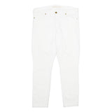 MICHAEL KORS Womens Cotton Blend White Slim Tapered Trousers W32 L28 Casual
