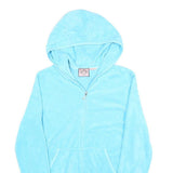 JUICY COUTURE Womens Blue Full Zip Hoodie XL Soft Velour Comfort Jacket