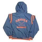BIRDIE Mens Blue & Orange Oneida Baseball Jacket XL Polyester Blend Windbreaker