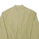 MICRO FIBRE Mens Beige Zip Jacket L Polyester Blend Plain Casual Lightweight