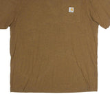 CARHARTT Mens Brown Pocket T-Shirt L Short Sleeve Crew Neck Workwear Casual