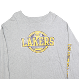 NBA Mens Grey Los Angeles Lakers Long Sleeve Crew Neck Cotton Blend T-Shirt 2XL