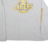 NBA Mens Grey Los Angeles Lakers Long Sleeve Crew Neck Cotton Blend T-Shirt 2XL