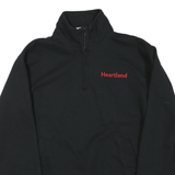 CHAMPION Mens Black Heartland 1/4 Zip Sweatshirt S Cotton Blend Pullover