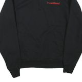 CHAMPION Mens Black Heartland 1/4 Zip Sweatshirt S Cotton Blend Pullover